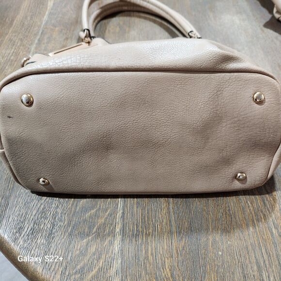 Black Rivet Taupe Leather Purse Normcore Everyday Carryall Classic Neutral - Picture 2 of 15